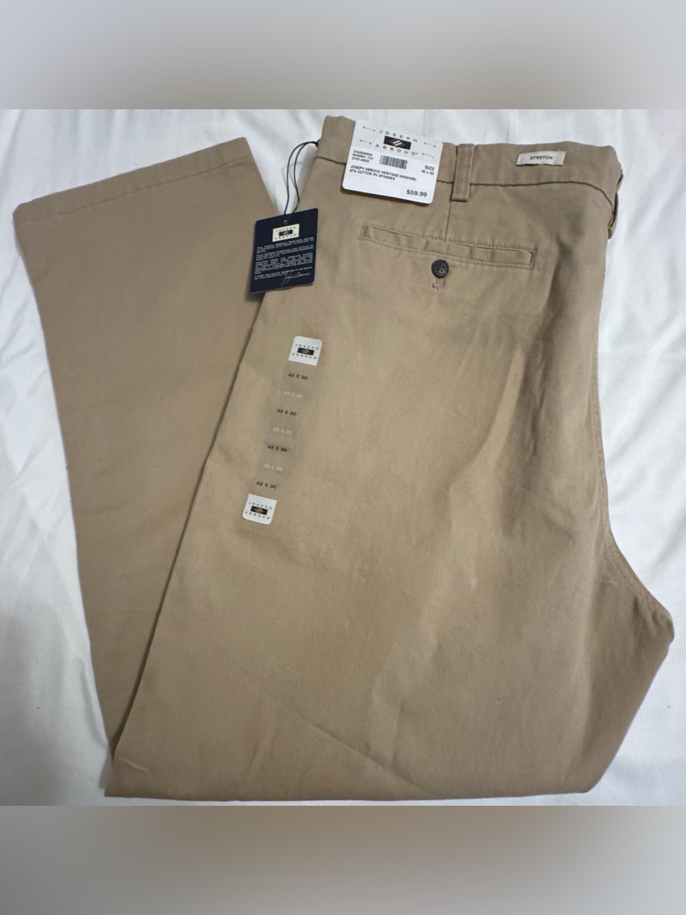 Joseph Abboud Tan Stretch Chinos